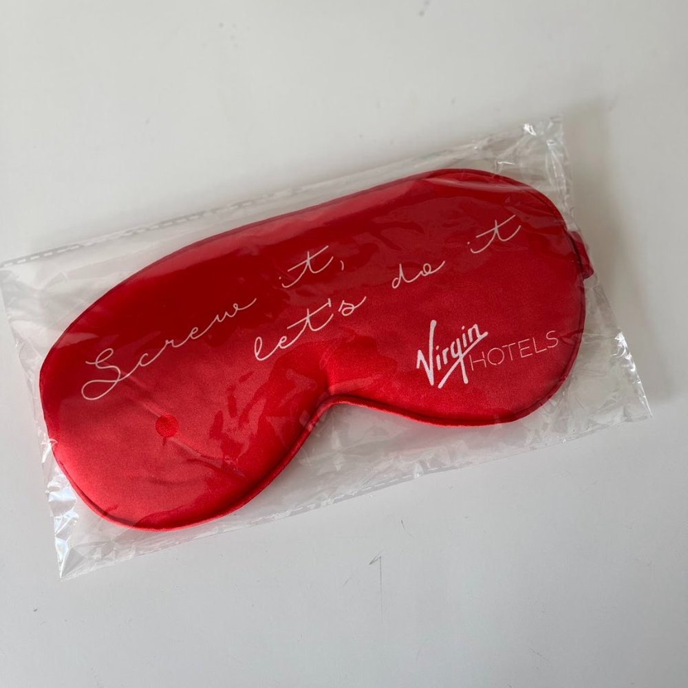 VIRGIN Travel Set: Silk Sleep Mask & Luggage Tag NWT
